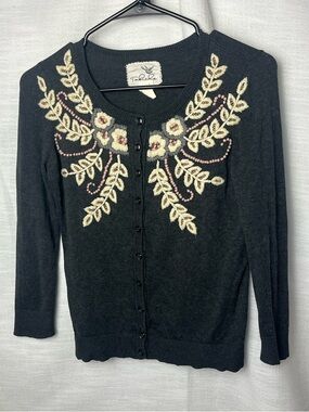 Tabitha Embroidered Beaded Cardigan Coquette Floral Boho